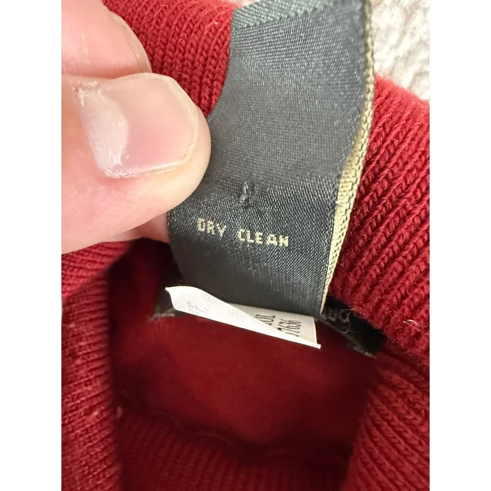 Banana Republic Size XXL Merino Wool Knit Turtleneck Sweater Red Long Sleeve Men